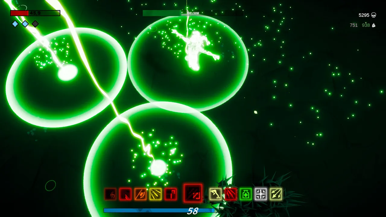 Godly Survivors: green lightning domes